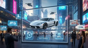 Diagram explaining key tactics for AR advertising success including interactivity and user engagement